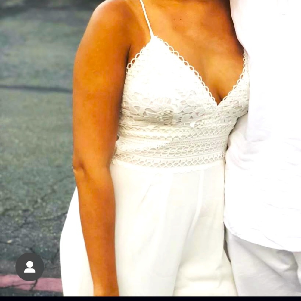 White floral lace jumpsuit